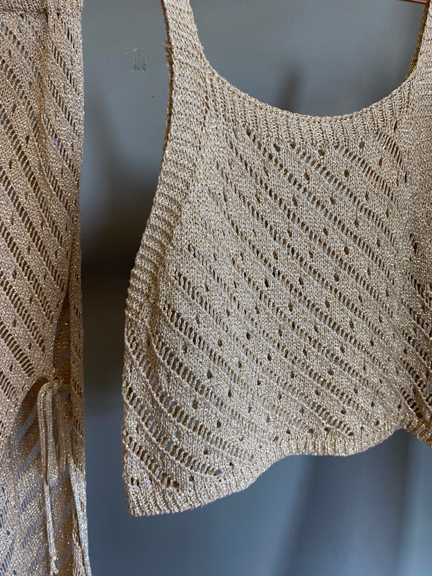Conjunto Croché Dourado