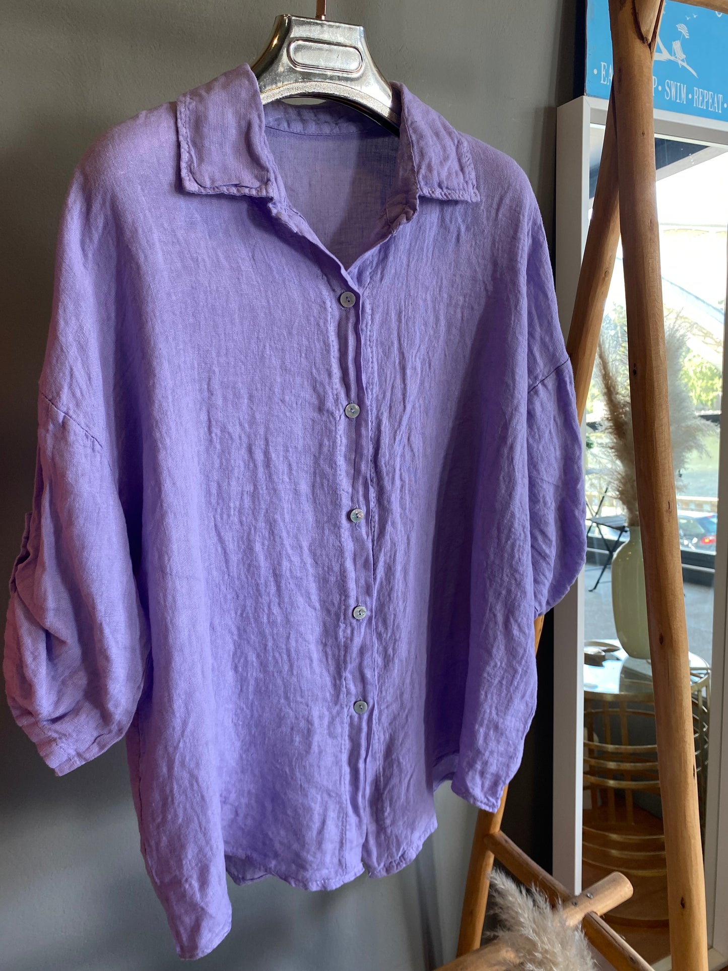 Camisa Linho Lavanda