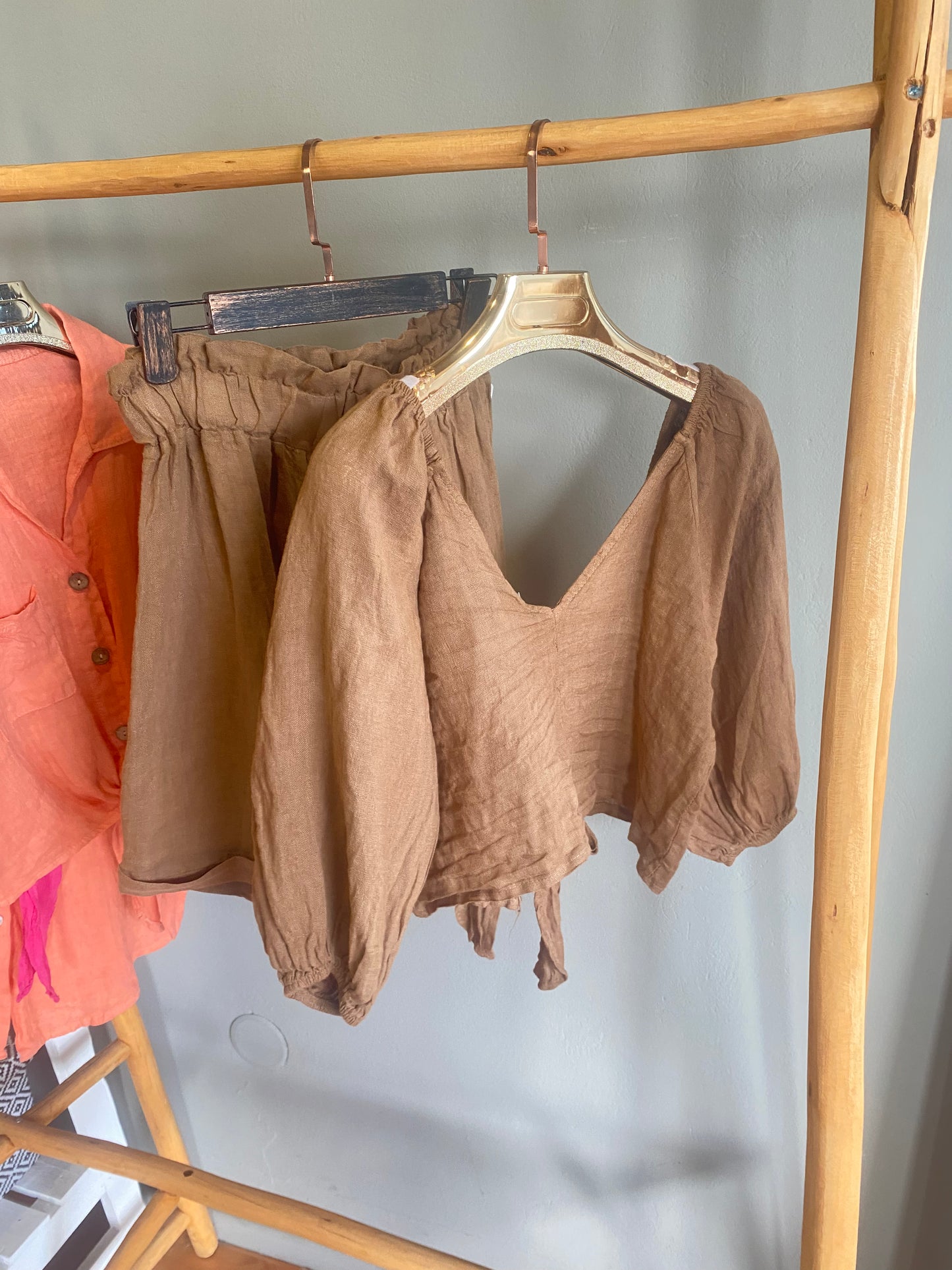 Conjunto Linho Castanho